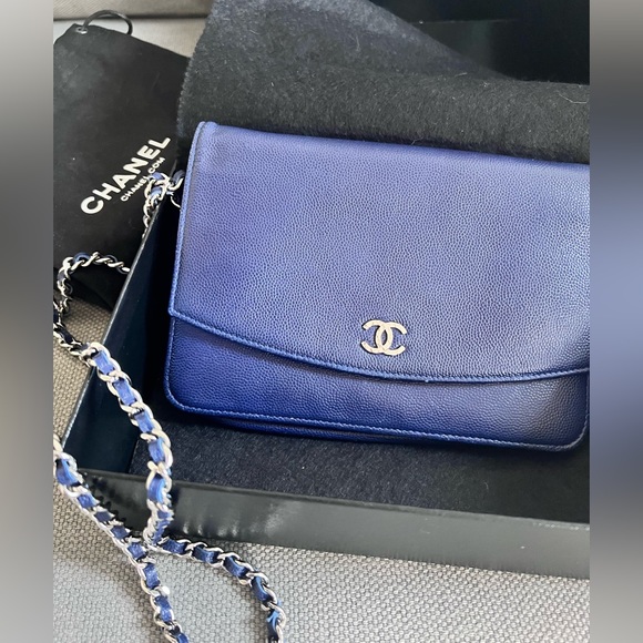 Chanel Sevruga Caviar Wallet On A Chain - Picture 6 of 11